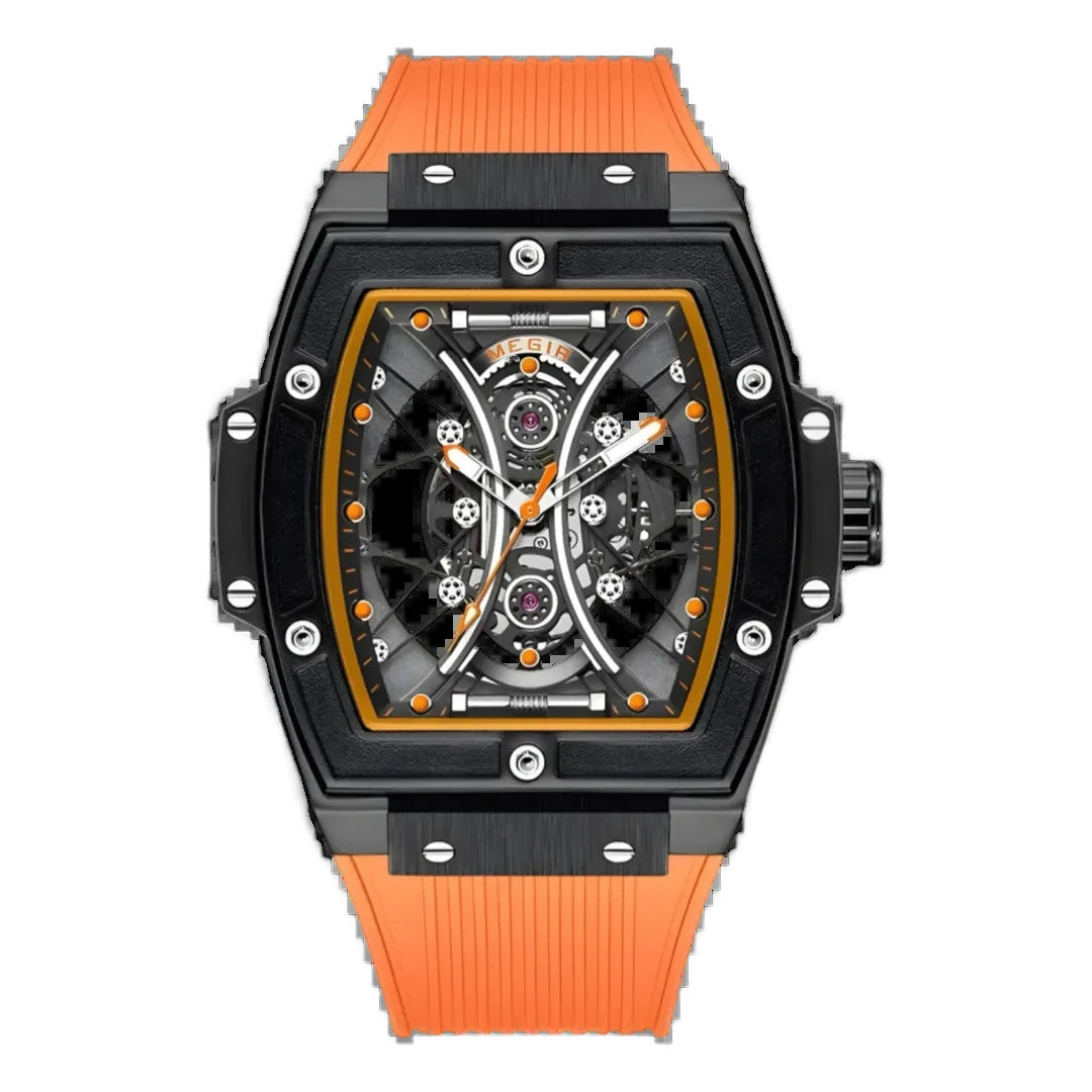 Luca Poedagar® Ardent men's watch in Coral Glow, dial close-up