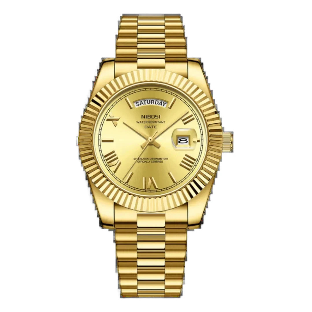 Luca Poedagar® Crimson Legacy men's watch in Legacy Champagne, lifestyle shot