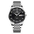 Luca Poedagar® Distinction men's watch in Silver Iron, front view