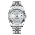 Luca Poedagar® Argent men's watch in Silver White, front view