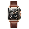 Luca Poedagar® Bastion men's watch in Pink Gold Black, front view