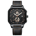 Luca Poedagar® Forgeron men's watch in Black & Gold, front view